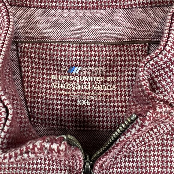 Vineyard Vines Performance OTG Bluffs 1/4 Zip Pullover Mens XXL 2X Houndstooth - Picture 4 of 9